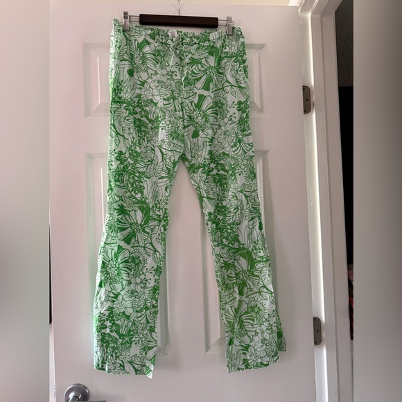 J. Crew 100% Cotton Women's Green Floral Pajama Pants - Picture 3 of 6